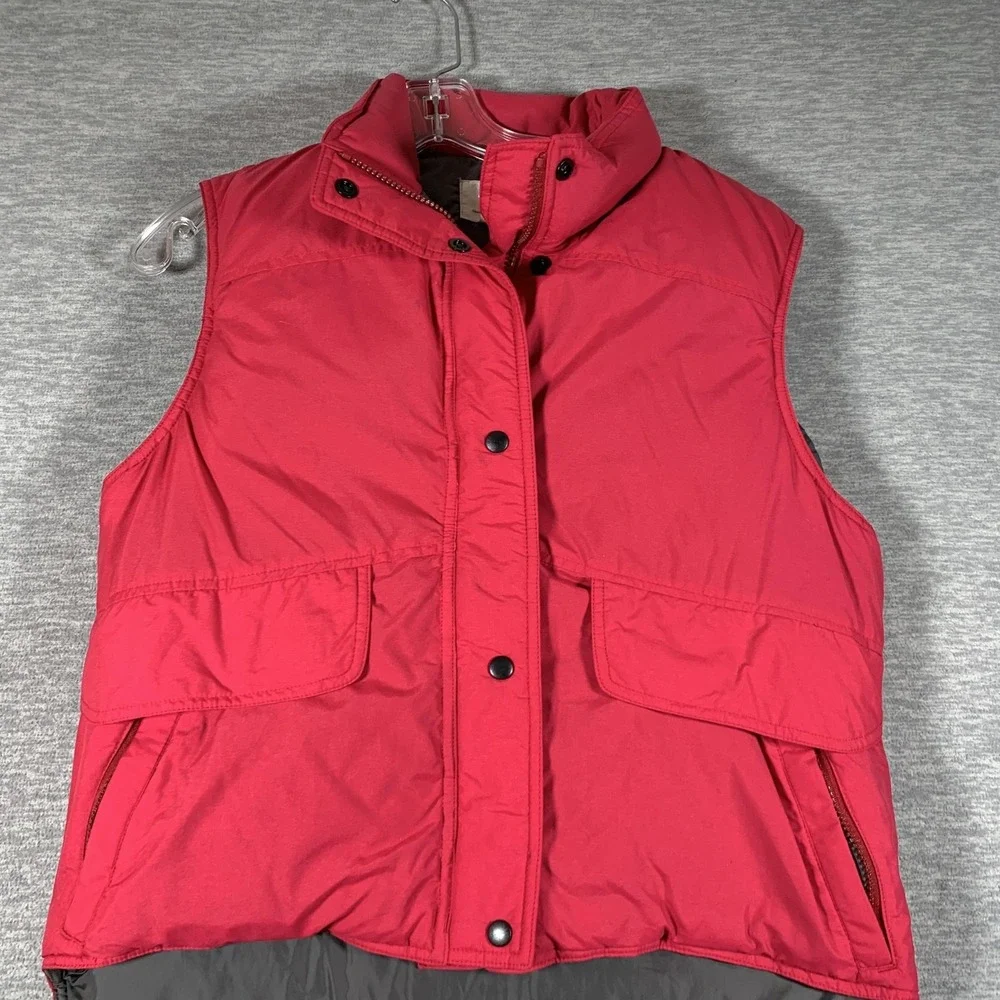 REI Puffer Vest Womens 10‎ Red Goose Down Full Zip Collared Nylon Outdoor